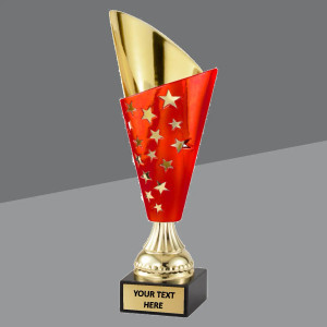 Red and Gold Plastic Cup on Marble Base