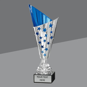 "Caterina" Silver and Blue Plastic Cup