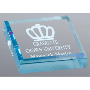 Blue Acrylic Paperweight