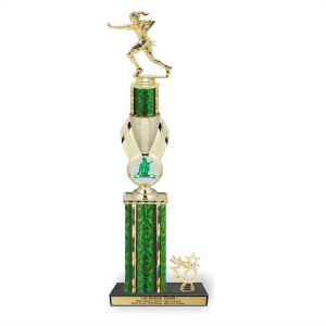 Classic Mascot Flag Football Trophy with Side Trim