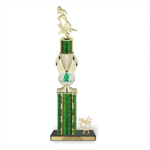 Classic Mascot Football Trophy with Side Trim