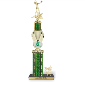 Classic Mascot Volleyball Trophy with Side Trim