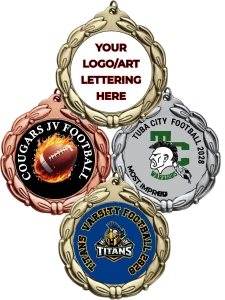 Bold Wreath Custom Full Color Football Medallion
