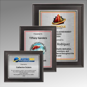 Digitally Color Printed Silver Plate on Black Plaque