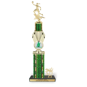 Classic Mascot Basketball Trophy with Side Trim