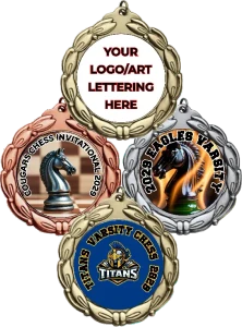 Bold Wreath Custom Full Color Chess Medallion