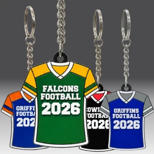 Custom Football Team Key Chain with 3D Jersey