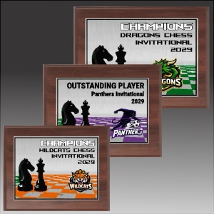 Digitally Color Printed Chess  Cherry Finish Plaque