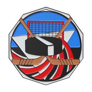 2"- "Hockey" Decagon Full Colored Enamel Medal