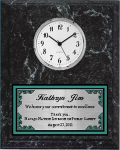 Black Marble Silver Series Native Heritage Clock