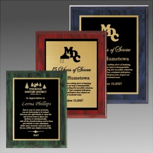 Colored Simulated Woodgrain Plaque