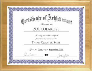 Solid Wood Certificate Plaque Certificate Plaques Solid Wood Certificate Plaque Certificate Plaques