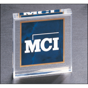 Sapphire Marble Center Acrylic Paper Weight - 3 3/4" x 3 3/4" Sapphire Marble Center Acrylic Paper Weight - 3 3/4" x 3 3/4"