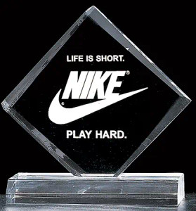 Diamond Acrylic Award Available in Clear or Jade