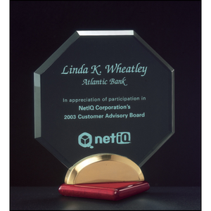 "Octagon" Jade Acrylic Award - 6 1/2" Tall "Octagon" Jade Acrylic Award - 6 1/2" Tall