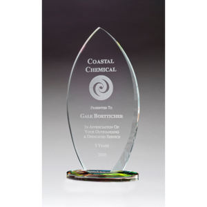 Flame Shaped Clear Glass Award Flame Shaped Clear Glass Award