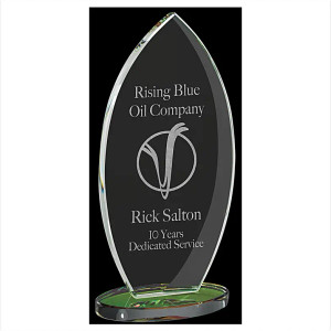 Flame Shaped Clear Glass Award