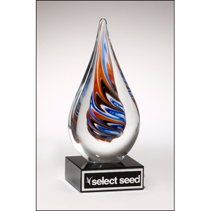 Teardrop-shaped Art Glass Award - 7 1/2" Teardrop-shaped Art Glass Award - 7 1/2"