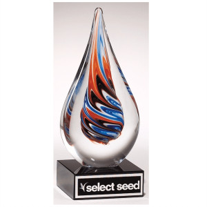 Teardrop-shaped Art Glass Award