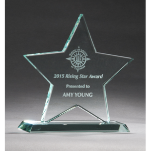 Jade Glass Star Award - 5 3/4" Tall Jade Glass Star Award - 5 3/4" Tall