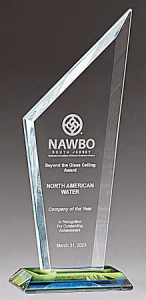 Zenith Series Clear Glass Flame Award