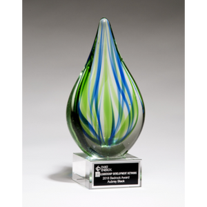 Blue and Green Art Glass Droplet - 8" Blue and Green Art Glass Droplet - 8"
