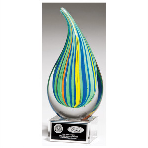 Multi-colored Art Glass Droplet