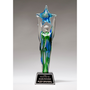 Art Glass Star Achiever Trophy - 11 1/2" Art Glass Star Achiever Trophy - 11 1/2"