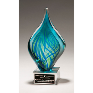 Blue and Green Twist Art Glass - 8 3/4" Blue and Green Twist Art Glass - 8 3/4"