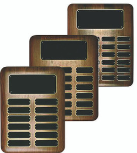 Solid Walnut Elliptical Edge Perpetual Plaques Solid Walnut Elliptical Edge Perpetual Plaques