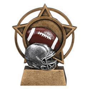 Football "Orbit" Resin Sculpture Trophy - 4 1/2" Tall Football "Orbit" Resin Sculpture Trophy - 4 1/2" Tall