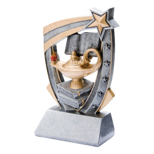 Knowledge "3D Star" Resin Sculpture Trophy - 6" Tall Knowledge "3D Star" Resin Sculpture Trophy - 6" Tall
