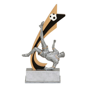 Soccer Male "Live Action" Resin Sculpture Trophy - 8" Tall Soccer Male "Live Action" Resin Sculpture Trophy - 8" Tall