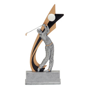 Golf Male "Live Action" Resin Sculpture Trophy - 8" Tall Golf Male "Live Action" Resin Sculpture Trophy - 8" Tall