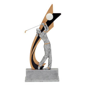Golf Female "Live Action" Resin Sculpture Trophy