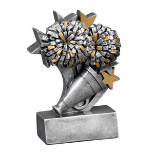 Cheer "Star Blast" Resin Sculpture Trophy - 4 3/4" Tall Cheer "Star Blast" Resin Sculpture Trophy - 4 3/4" Tall