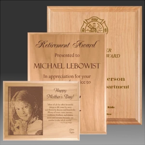 Laser Etched Alder Recognition Plaque