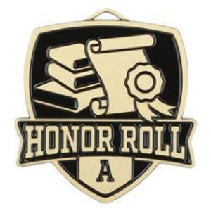 2" Honor Roll "A" Shield Medal 2" Honor Roll "A" Shield Medal
