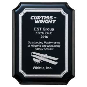 Black High Gloss Plaque with Black Silver Florentine Border Plate Black High Gloss Plaque with Black Silver Florentine Border Plate