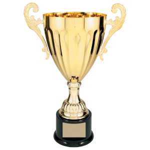 14 1/2" Gold Metal Cup Trophy on Black Base - CMC305G