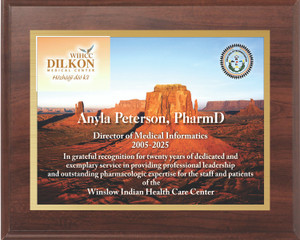 Full Color Classic Cherry Finish Plaque Dual Plated on Gold - PX2802 Full Color Classic Cherry Finish Plaque Dual Plated on Gold - PX2802