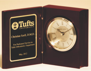 5 3/8" x 4 1/4" Hand Rubbed Mahogany Finish Book Clock 5 3/8" x 4 1/4" Hand Rubbed Mahogany Finish Book Clock
