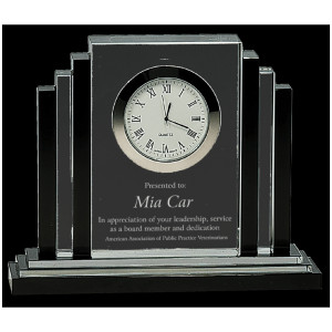 6" Clear Crystal with Clock