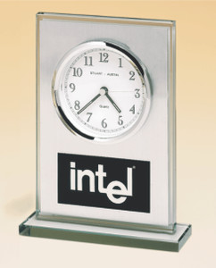 7 1/4" x 4 7/8" Glass Clock - BC65