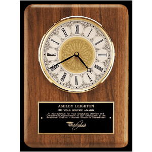 10 1/2" x 13" Walnut Quartz Clock