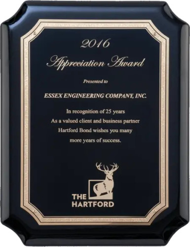 Black High Gloss Plaque with Gold Florentine Border Plate - P5077