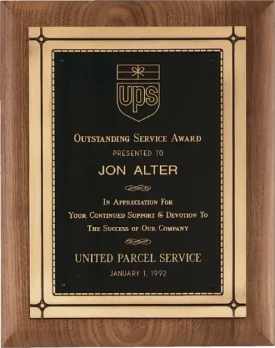 American Walnut Plaque with Antique Bronze Casting & High Quality Phoenix Frame Casting