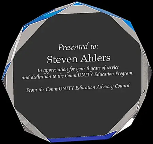 Blue Octagon Free Standing Acrylic