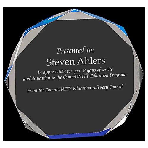 Blue Octagon Free Standing Acrylic