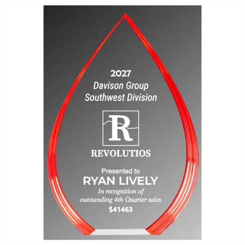 Red Spectrum Teardrop Acrylic